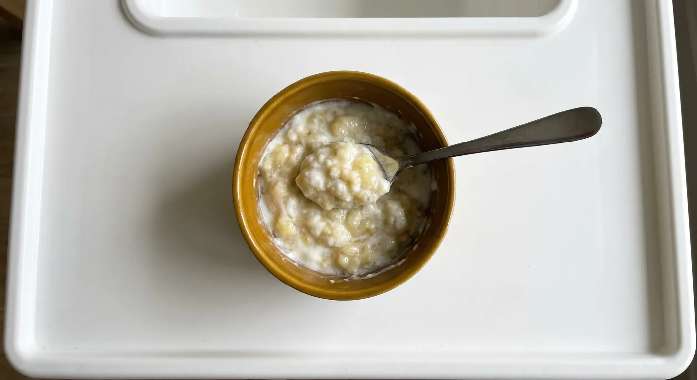 With mashed banana